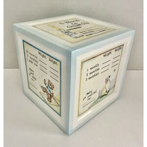 VTG 1998 "A Block To Grow On" Child to Cherish Ceramic Boys Bank by Perine Lowe‎